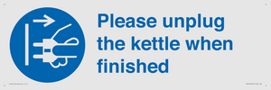 Please unplug the kettle when finished